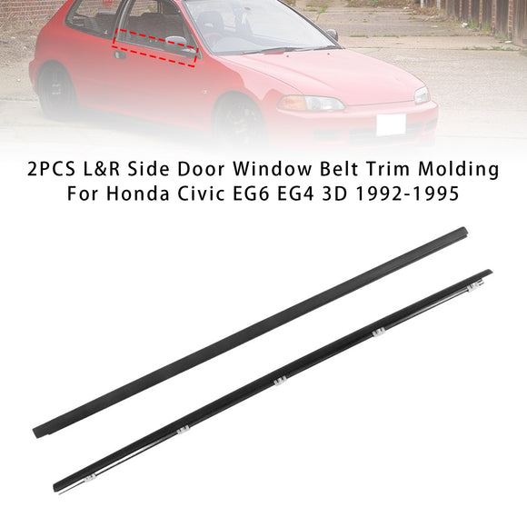 2 Stück L&R Zierleiste für Seitenfenster 72410-SR3-003 72450-SR3-003 für Honda Civic EG6 EG4 3D 1992-1995