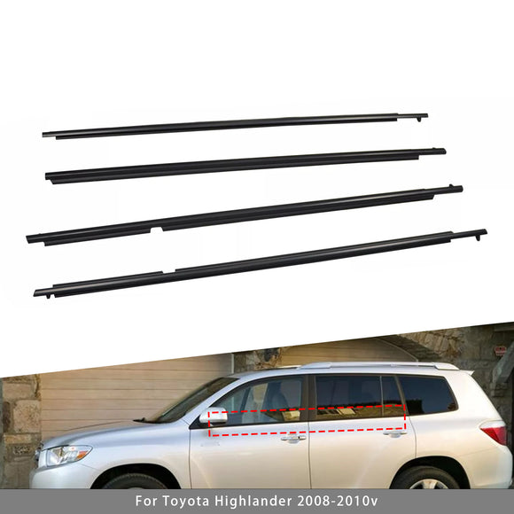 4 kpl Weatherstrip Ikkunan Muotoilu Trimmun tiivistehihna Toyota Highlander 2008-2010