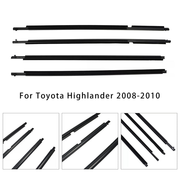 4 kpl Weatherstrip Ikkunan Muotoilu Trimmun tiivistehihna Toyota Highlander 2008-2010