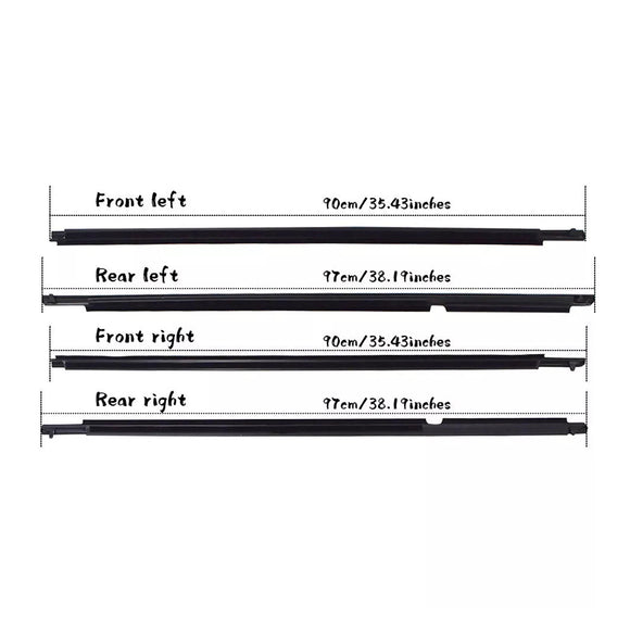 4 kpl Weatherstrip Ikkunan Muotoilu Trimmun tiivistehihna Toyota Highlander 2008-2010
