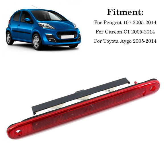 Luz de freno trasera roja de alto nivel, tercera parada, para Citroen C1, Peugeot 107