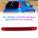 Luz de freno trasera roja de alto nivel, tercera parada, para Citroen C1, Peugeot 107-2