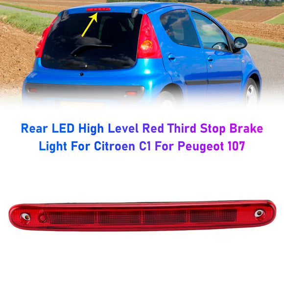Luz de freno trasera roja de alto nivel, tercera parada, para Citroen C1, Peugeot 107