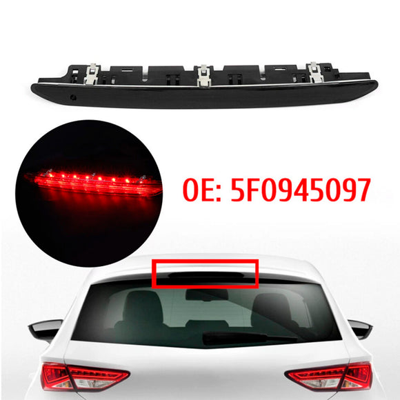 Zwarte lens hoog niveau rem LED-licht achter 3e stop voor Seat Leon 5F 2011-2016