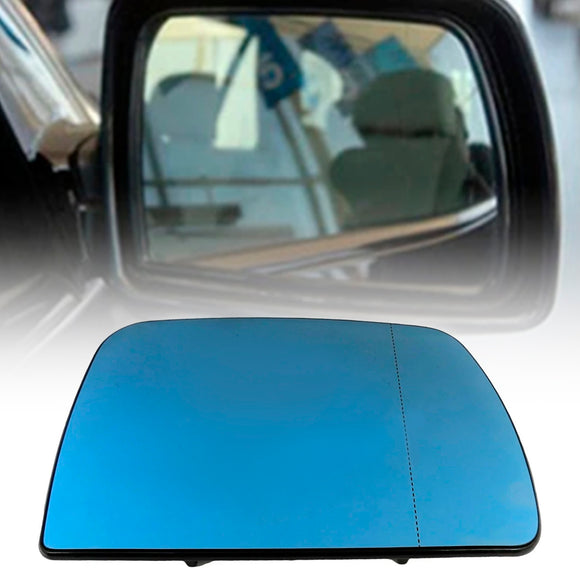 Vetro specchietto retrovisore esterno lato guida destro riscaldato blu per BMW X5 E53 1998-2006
