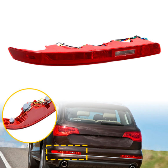 Left Rear Bumper Reflector Tail Light Lamp Red Lens For Audi Q7 2007-2015