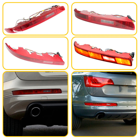 Left Rear Bumper Reflector Tail Light Lamp Red Lens For Audi Q7 2007-2015