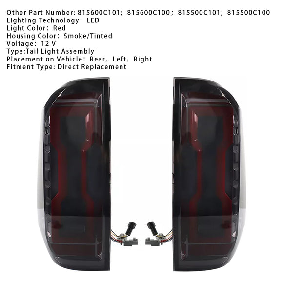 Left+Right LED Tail Light Assembly For Toyota Tundra 2014-2020