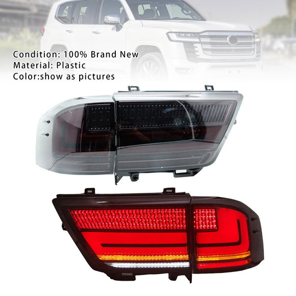 Left+Right LED Tail Light Assembly For Toyota Land Cruiser LC300 2021-2023