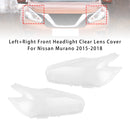 Cubierta de lente transparente para faro delantero izquierdo + derecho para Nissan Murano 2015-2018-2
