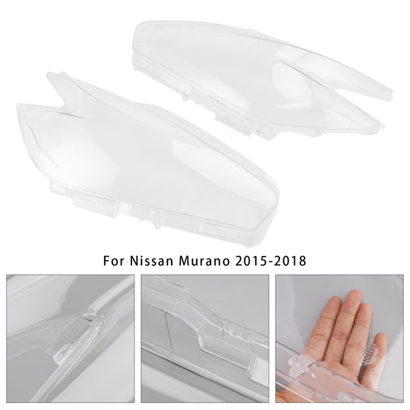 Cubierta de lente transparente para faro delantero izquierdo + derecho para Nissan Murano 2015-2018