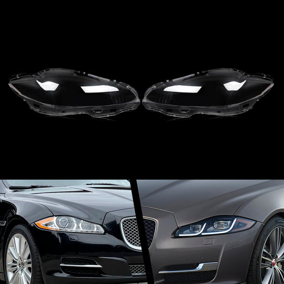 Par de cubierta de lente de faro delantero transparente para Jaguar XJ XJL 2010-2019