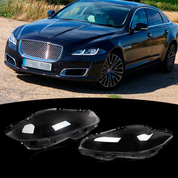 Pair Front Headlamp Headlight Lens Cover Shell Clear For Jaguar XJ XJL 2010-2019