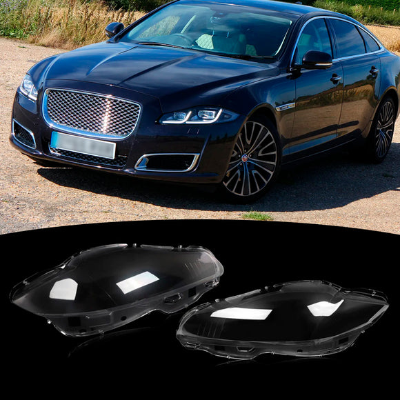 Par de cubierta de lente de faro delantero transparente para Jaguar XJ XJL 2010-2019