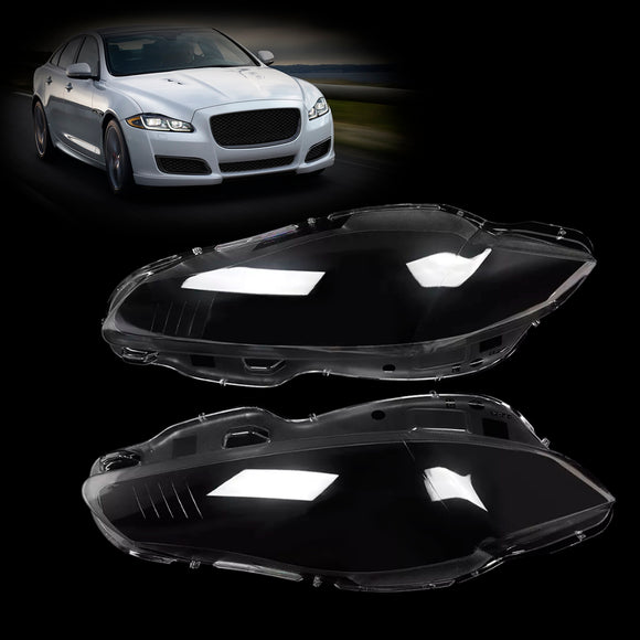 Par de cubierta de lente de faro delantero transparente para Jaguar XJ XJL 2010-2019