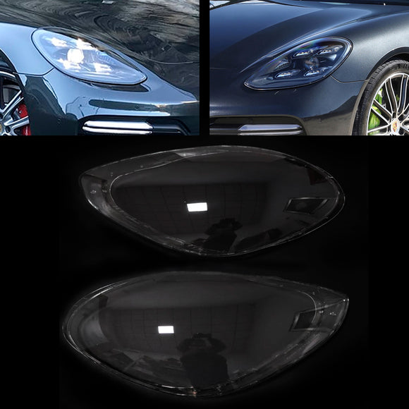 2 Stück Frontscheinwerfer-Scheinwerfer-Objektiv-Abdeckungsschale klar für Porsche Panamera 2017–2020