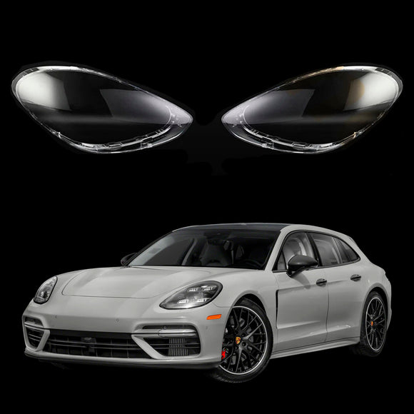 2 Stück Frontscheinwerfer-Scheinwerfer-Objektiv-Abdeckungsschale klar für Porsche Panamera 2017–2020