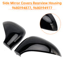 Side Mirror Covers Rearview Housing Bright Black for Peugeot 207 Hatchback-5