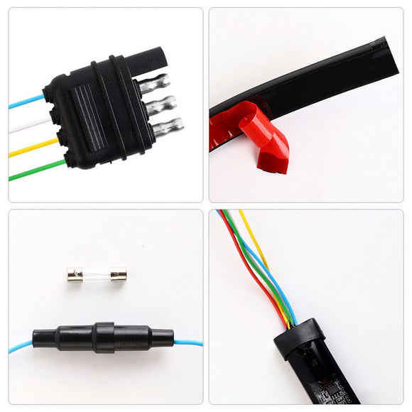 Car Truck LED TailLight Strip Turn Signal Lamp Flowing Dynamic Three row 1.5 meters