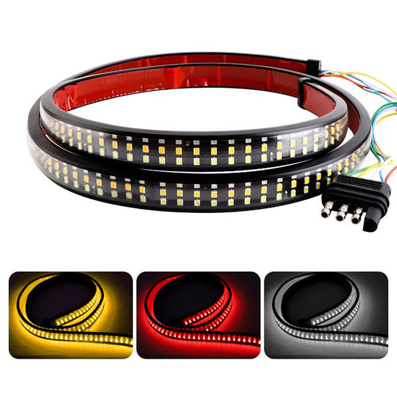 Car Truck LED TailLight Strip Turn Signal Lamp Flowing Dynamic Three row 1.5 meters
