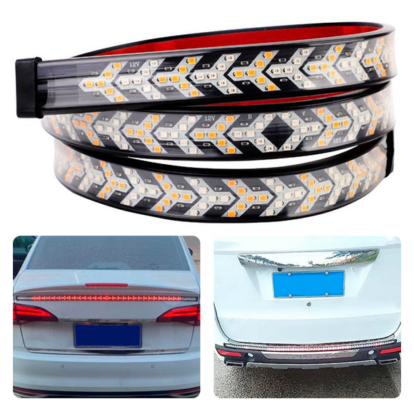 Striscia di fanale posteriore a LED per camion per auto Lampada di segnalazione che scorre dinamica Lisca di pesce 1,5 metri