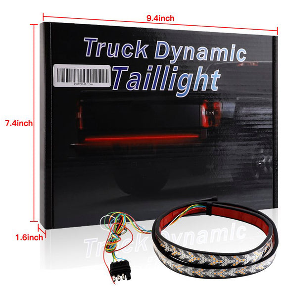 Striscia di fanale posteriore a LED per camion per auto Lampada di segnalazione che scorre dinamica Lisca di pesce 1,5 metri