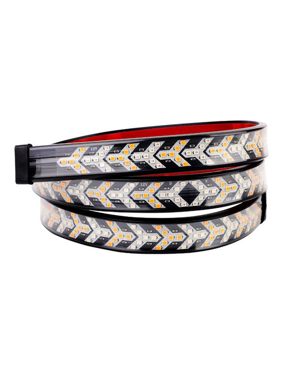 Striscia di fanale posteriore a LED per camion per auto Lampada di segnalazione che scorre dinamica Lisca di pesce 1,5 metri