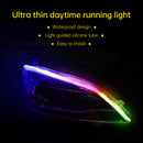 Ultra Thin Car LED Headlight Daytime Running Iridescent Light Eyebrow Strip With APP Controller 30cm-3