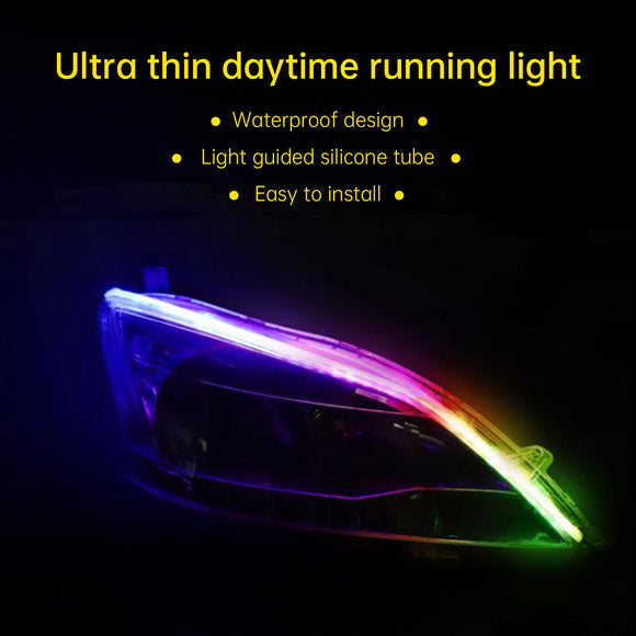 Ultradünner Auto-LED-Scheinwerfer, Tagfahrlicht, schillerndes Licht, Augenbrauenstreifen mit Fernbedienung, 45 cm