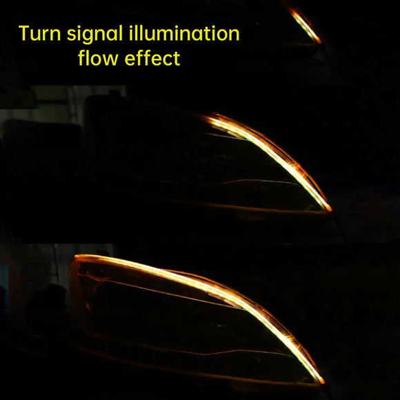 Ultradünner Auto-LED-Scheinwerfer, Tagfahrlicht, schillerndes Licht, Augenbrauenstreifen mit Fernbedienung, 45 cm