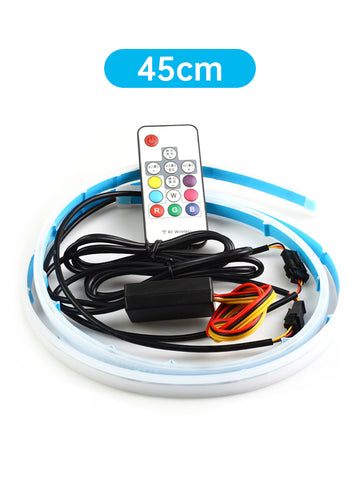 Ultradünner Auto-LED-Scheinwerfer, Tagfahrlicht, schillerndes Licht, Augenbrauenstreifen mit Fernbedienung, 45 cm