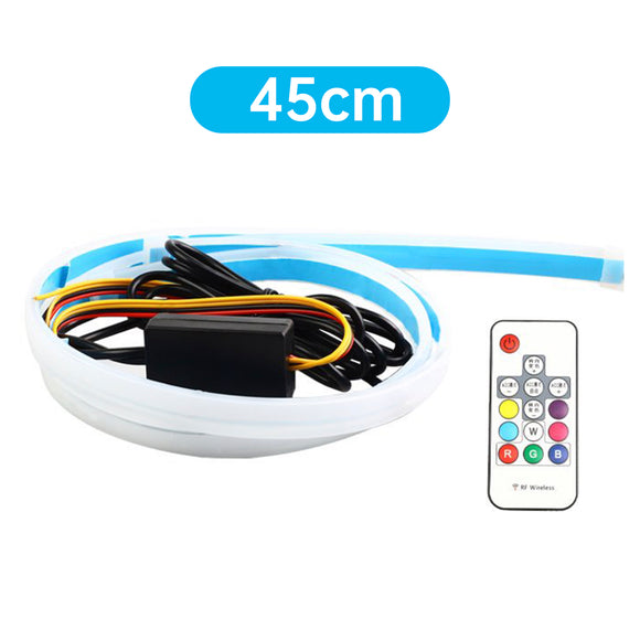 Ultradünner Auto-LED-Scheinwerfer, Tagfahrlicht, schillerndes Licht, Augenbrauenstreifen mit Fernbedienung, 45 cm
