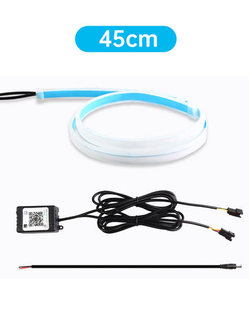 Ultradünner Auto-LED-Scheinwerfer, Tagfahrlicht, schillerndes Licht, Augenbrauenstreifen mit APP-Controller, 45 cm