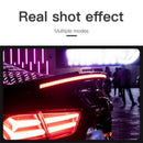 Car Tail Streamer Lampa Kolfiber LED-ljus Bakvinge Spoiler Läpp Broms Trunk Röd 1.3M-9