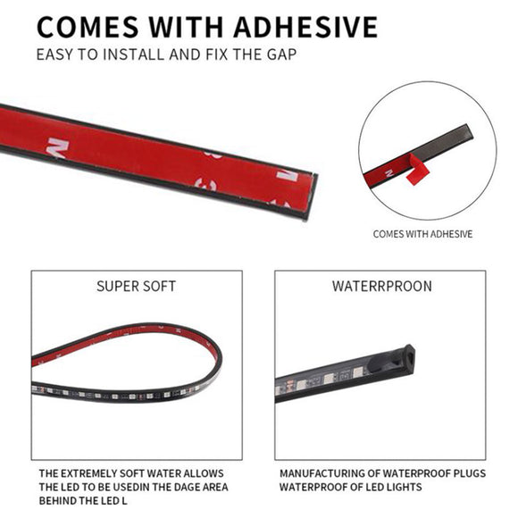 4-teiliges LED-Chassis-Licht, modifiziert mit Fantasie-Umgebungslicht-App + Fernbedienung, 60 cm x 2 + 90 cm x 2