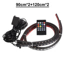 4-teiliges LED-Chassis-Licht, modifiziert mit Fantasy-Umgebungslicht-App + Fernbedienung 90 x 2 + 120 x 2-4