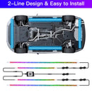 6-teiliges LED-Chassis-Licht, modifiziert mit Fantasy-Umgebungslicht-APP-Controller, 60 cm x 2 + 90 cm x 2 + 60 cm x 2-8