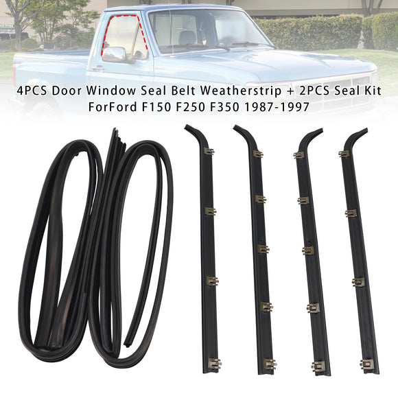 4 Stuks Deur Raam Afdichting Riem Tochtstrip + 2 Stuks Seal Kit Voor Ford F150 F250 F350 1987-1997