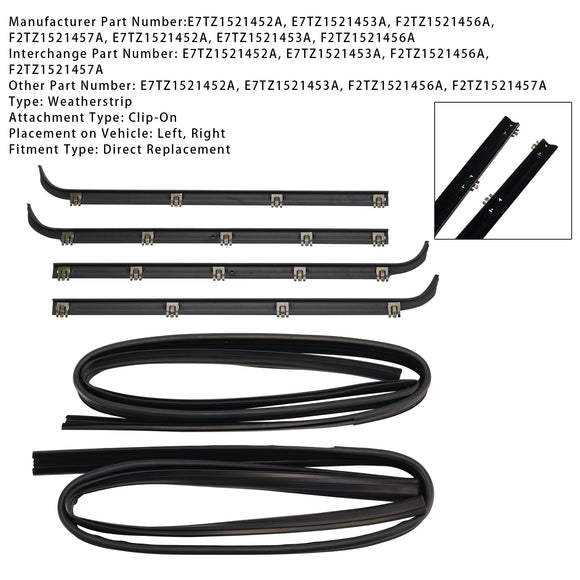 4 Stuks Deur Raam Afdichting Riem Tochtstrip + 2 Stuks Seal Kit Voor Ford F150 F250 F350 1987-1997