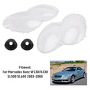 2 Stück Scheinwerfergehäuse-Linsenabdeckungen + Kleber für Mercedes-Benz W230/R230 SL500 SL600 2003-2008-5