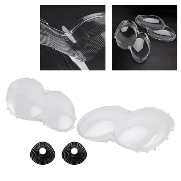 2 Stück Scheinwerfergehäuse-Linsenabdeckungen + Kleber für Mercedes-Benz W230/R230 SL500 SL600 2003-2008