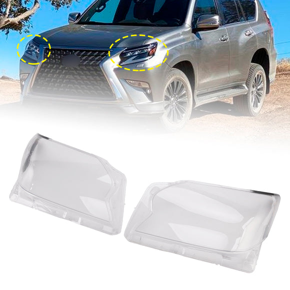 2 uds carcasa de lente de faro delantero + pegamento de sellado para Lexus GX460 2020-2023 US