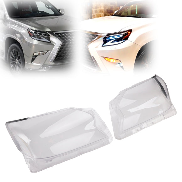 2 uds carcasa de lente de faro delantero + pegamento de sellado para Lexus GX460 2020-2023 US
