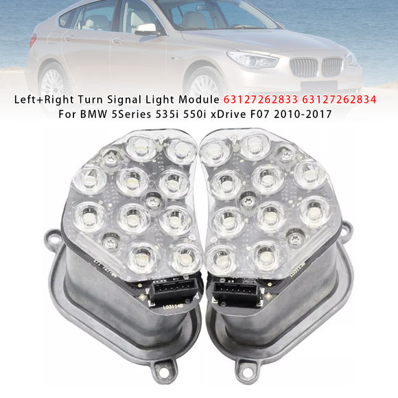 Left+Right Turn Signal Light Module 63127262833 63127262834 For BMW 5Series 535i 550i xDrive F07 2010-2017