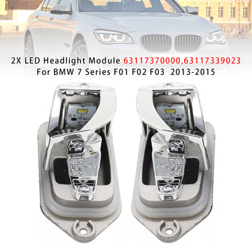 2X LED Headlight Module 63117370000 For BMW 7 Series F01 F02 F03 2013-2015 - 0