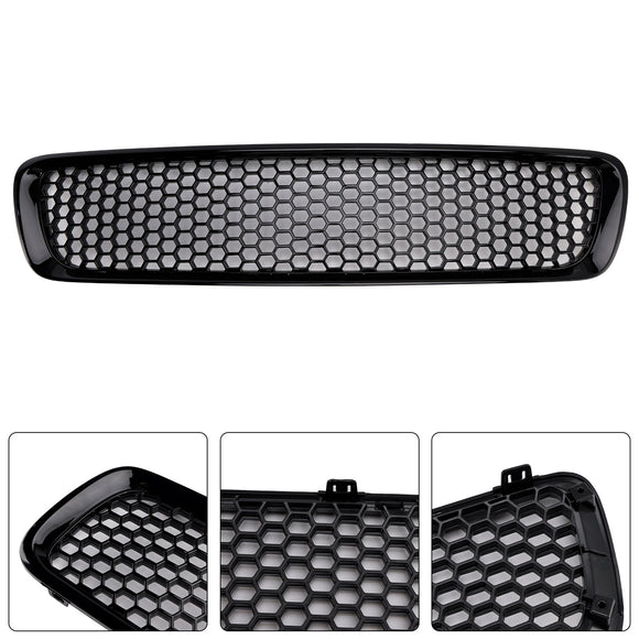 Gloss Black Front Bumper Honeycomb Grille Grill Fit Volvo S40 V50 2004-2007