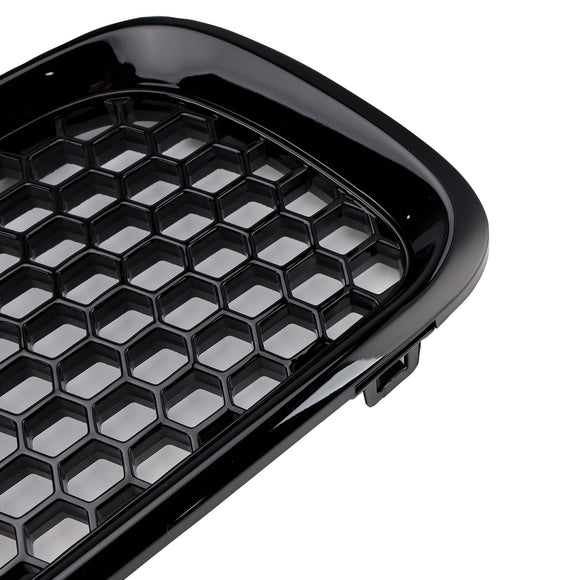 Gloss Black Front Bumper Honeycomb Grille Grill Fit Volvo S40 V50 2004-2007