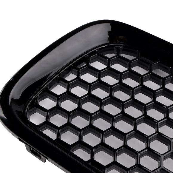 Gloss Black Front Bumper Honeycomb Grille Grill Fit Volvo S40 V50 2004-2007