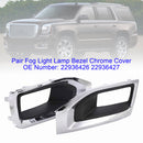 Pair Fog Light Lamp Bezel Chrome Cover 22936426 22936427 For GMC Yukon 2015-20-3