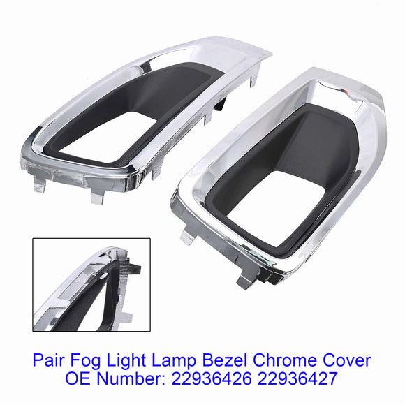 Pair Fog Light Lamp Bezel Chrome Cover 22936426 22936427 For GMC Yukon 2015-20